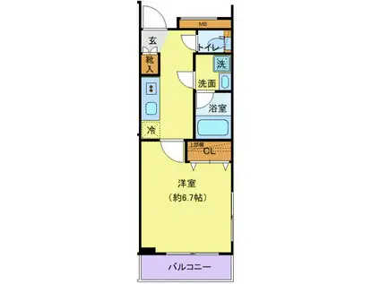 クレヴィスタ武蔵小杉(1K/1階)の間取り写真