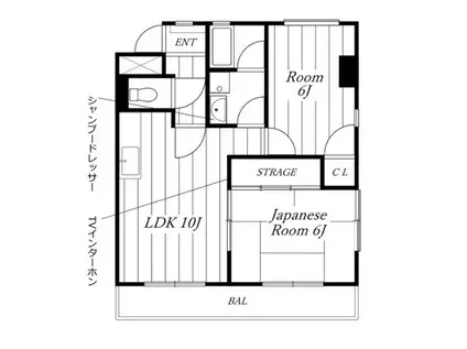 メゾン見晴台(2LDK/4階)の間取り写真