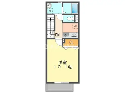 アムール サヴァ(1K/2階)の間取り写真