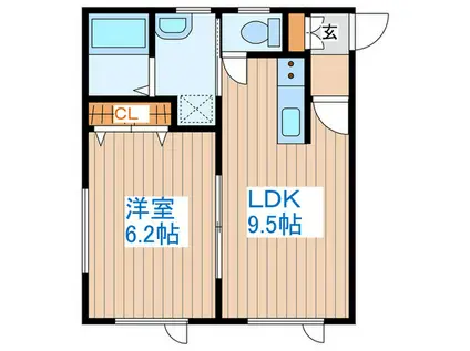 ダイアナECO(1LDK/2階)の間取り写真
