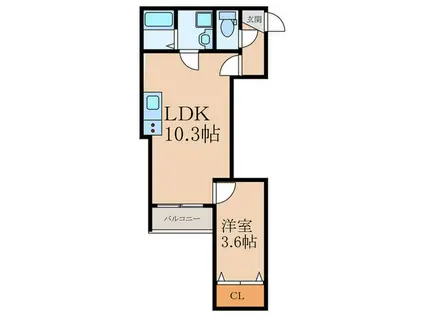 NOBREST(1LDK/2階)の間取り写真