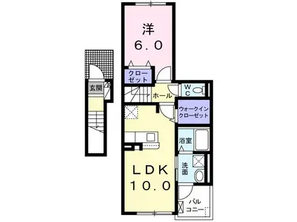 アウローラ(1LDK/2階)の間取り写真