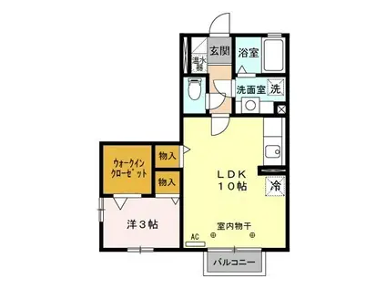 グリーンヒルズ(1LDK/2階)の間取り写真