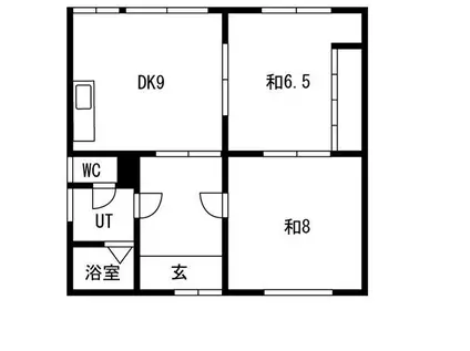 富岡アパート(2DK/2階)の間取り写真
