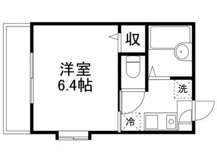 カーサ・ヴェルデ(1K/1階)の間取り写真