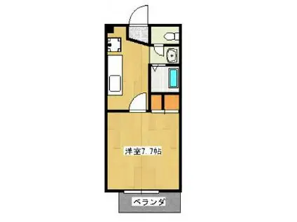 CHAMBRE(1K/2階)の間取り写真