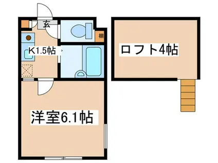コスモス矢部(1K/1階)の間取り写真