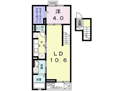 ハートピュアN&T(1LDK/4階)の間取り写真