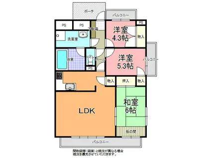 アル・カーザ五軒町(3LDK/7階)の間取り写真