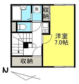 メゾン一刻 工学部南(1K/2階)の間取り写真