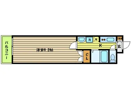 BEL AIR住吉(1K/10階)の間取り写真