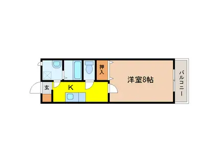 メゾン・ド・ショコラ(1K/2階)の間取り写真