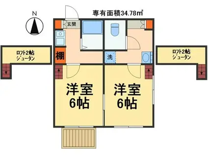 パークハイムII(2K/1階)の間取り写真