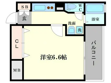 URBAN FLATS難波東(1K/5階)の間取り写真