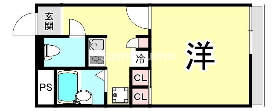 レオパレス尼崎(1K/3階)の間取り写真
