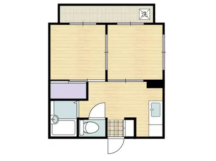 シングルライフ長浜(2DK/4階)の間取り写真