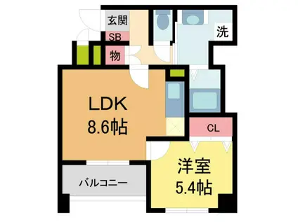 BKAWANISHI(1LDK/4階)の間取り写真
