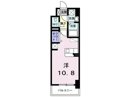 ルーカス 武之橋(ワンルーム/2階)の間取り写真