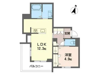 KYレジデンス(1LDK/3階)の間取り写真