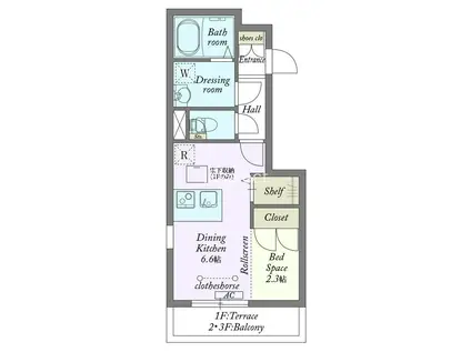 MYSTYLEVINTAGE稲毛海岸(1DK/1階)の間取り写真