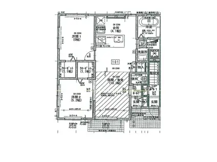 ヴィラ槇山(2LDK/1階)の間取り写真
