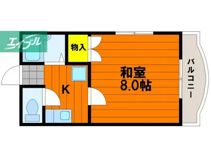 北村ビルSEED21 C棟(1K/2階)の間取り写真