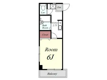 ウィングM(1K/3階)の間取り写真