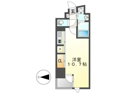 THE PLATINUM(1K/9階)の間取り写真