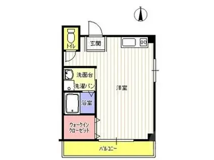 パル千里(ワンルーム/2階)の間取り写真