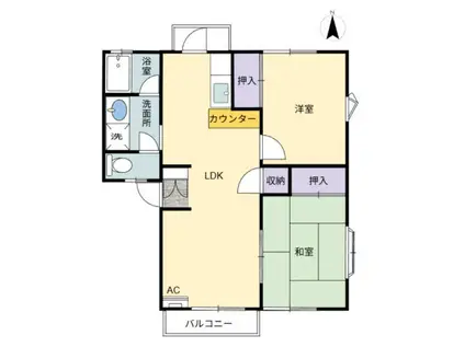 オークヒルズワダ D(2LDK/2階)の間取り写真