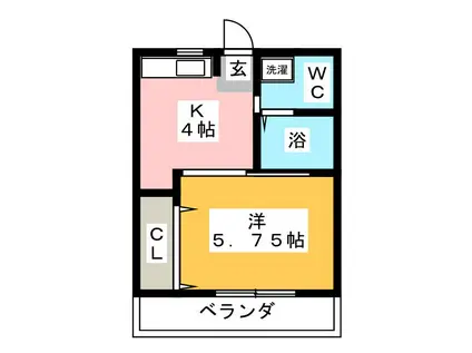 ひかりコーポ(1K/2階)の間取り写真