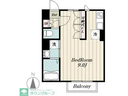 レトアテラス西落合(ワンルーム/1階)の間取り写真