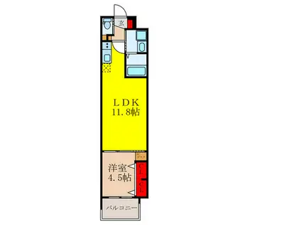 スプランディッド江坂DUE(1LDK/6階)の間取り写真