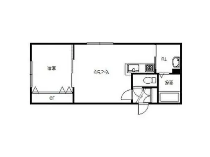 ノースポインツ澄川(1LDK/2階)の間取り写真