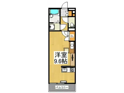 ミランダヴィーブルIV(ワンルーム/2階)の間取り写真