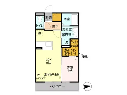 プレタポルテ(1LDK/2階)の間取り写真