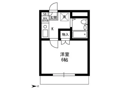 相川マンション(1K/1階)の間取り写真