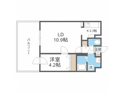 インボイス札幌レジデンス(1LDK/8階)の間取り写真