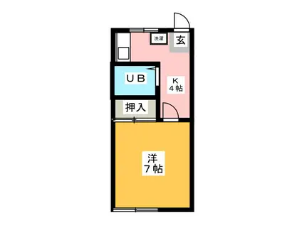 メゾンBE-2(1K/1階)の間取り写真