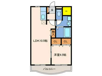 クレセント・MS(1LDK/3階)の間取り写真