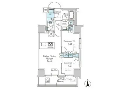 パークアクシス池袋(2LDK/6階)の間取り写真