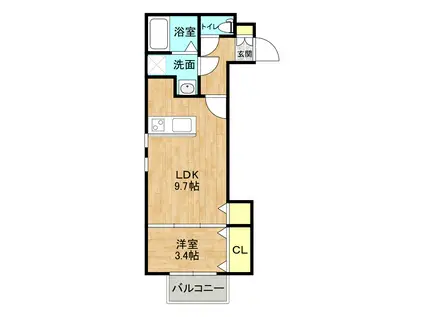 ダイバーシティ本荘(1LDK/1階)の間取り写真