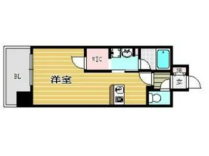 アソシアグロッツォ・クアトロ博多(ワンルーム/9階)の間取り写真