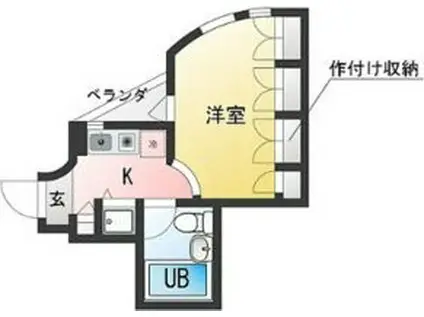 アーバンハイツ八事(1K/5階)の間取り写真