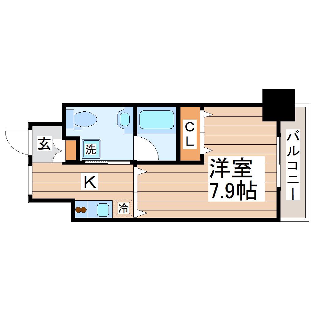 フィットエル仙台一番町(1K/3階)の間取り写真