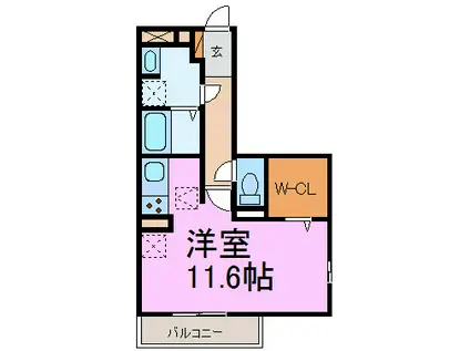 レガーロ アサヒ(ワンルーム/3階)の間取り写真