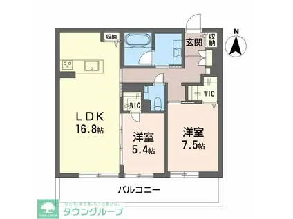 ルジェンド(2LDK/2階)の間取り写真