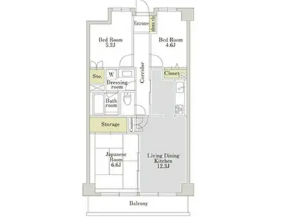 アーバンパーク三ッ池公園 E棟(3LDK/4階)の間取り写真
