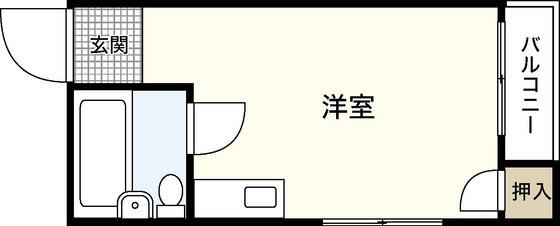 LUXES国泰寺(ワンルーム/2階)の間取り写真