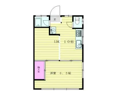 ローズマンション(1LDK/3階)の間取り写真